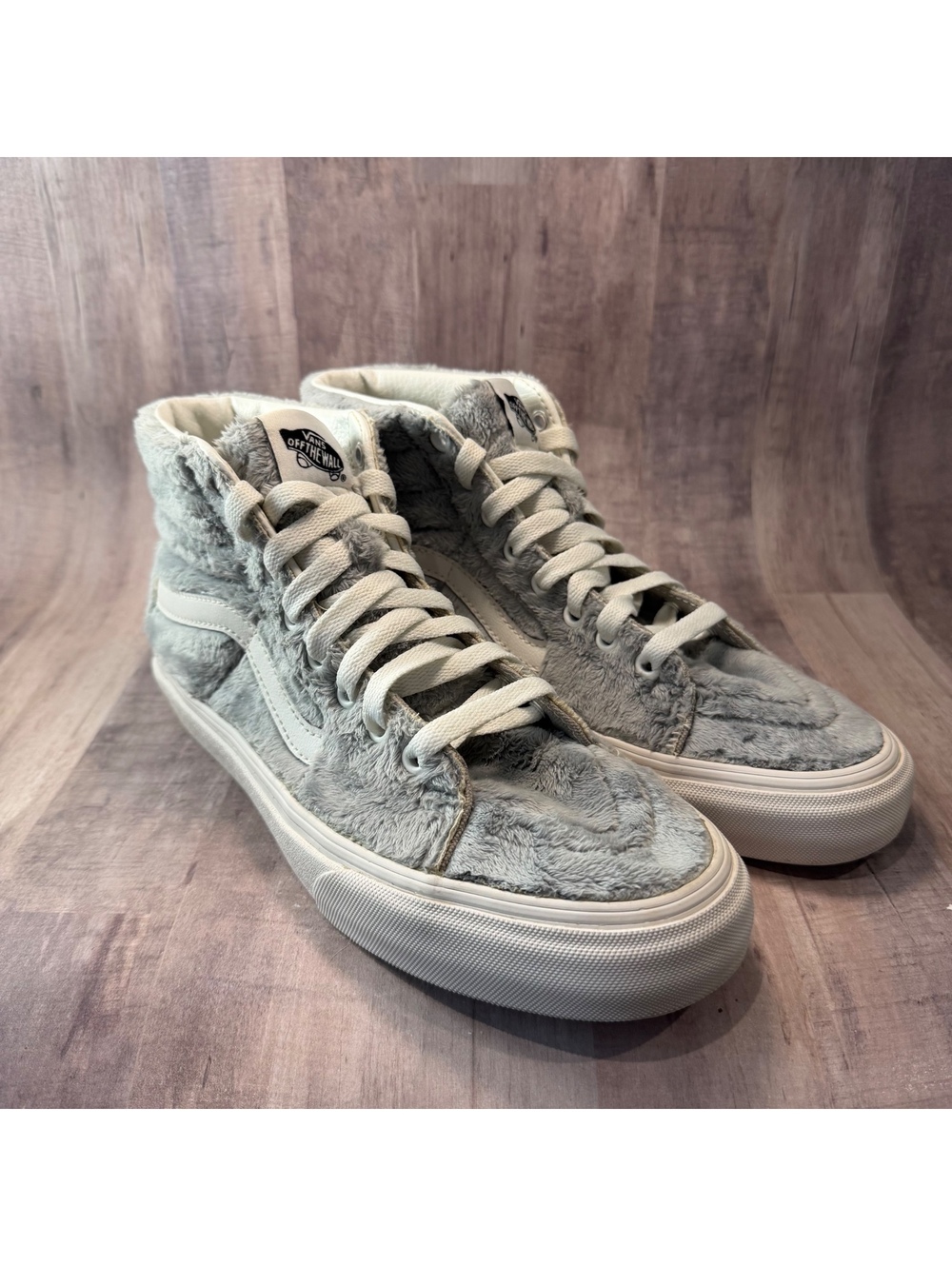 Vans Sk8-Hi Sherpa Sneakers High Tops Men's 7.5 (Women's 9) Gray Fuzzy